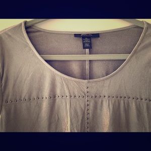 Gray Faux Suede Top